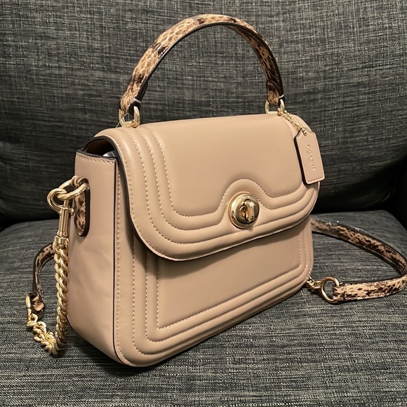 Coach Marlie Top Handle Satchel With Border Quilting - Picture 2 of 7